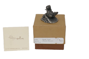 Hallmark 1977 Little Gallery Pewter Break Time Playful Beaver Figurine