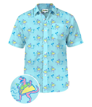 Tipsy Elves Men's Tacosaurus Summer Hawaiian Shirt Sz XXL NWT