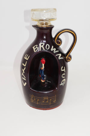 Little Brown Jug Musical Collectible Empty Decanter Works ~ Man Rotates