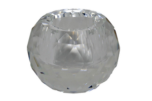 Oleg Cassini Faceted Round Crystal Ball Candle Holder