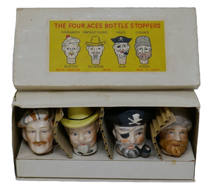 Relco Creation The Four Face Aces Bottle Stoppers Made in Japan