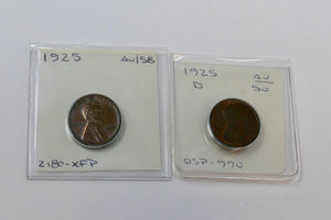 U.S Mint 1925-P 1925-D Lincoln Wheat Ear 1 Cent Penny Bronze Coins