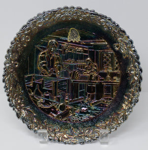 Fenton 1979 Amethyst Carnival Glass Cabinetmaker Collector's Plate No. 10