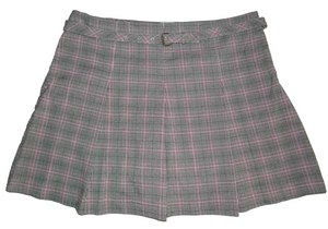 Izod XFG Stretch Women’s Size 16 Pleated Pink & Gray Plaid Mini Skirt Skort