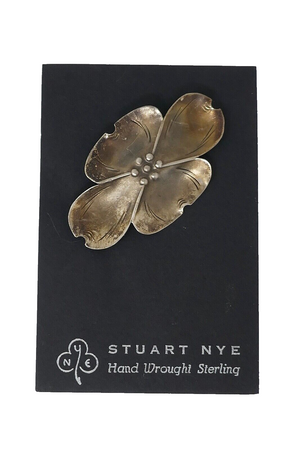 Stuart Nye Sterling Silver Dogwood Flower Pin Brooch