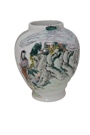 Transart Industries Hong Kong Decorated Hand Painted Vase