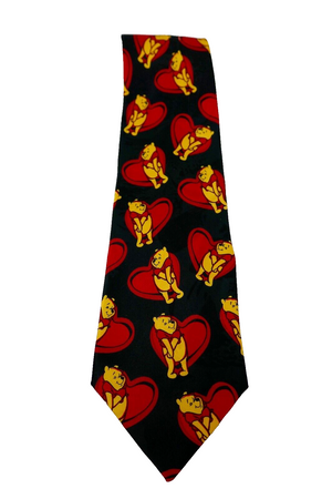 Disney Winnie The Pooh Heart Men's Neck Tie Valentines Day