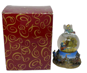 San Francisco Music Box Holy Family Water Globe ~ Little Town of Bethlehem