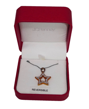 Ross Simons 925 Sterling Silver Gold Vermeil Diamond Pendant 18” Chain Necklace