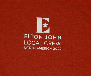 Elton John 2022 North America Tour Carpenter Local Crew XL T-Shirt