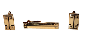 Hickok Silver Tone Cufflinks & Tie Bar