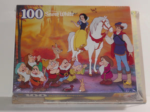 Golden Walt Disney Snow White 100 Piece Puzzle W/Coloring Book & Book SEALED