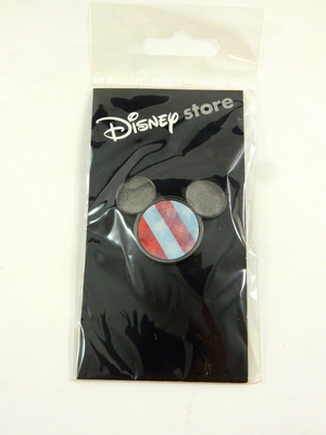 Disney Store Mickey Mouse Hologram Lenticular Mickey Icon Head w/Flag Pin NEW