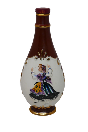 Da Silva Porto Maroon Ceramic Spain Dancing Woman Empty Wine Bottle