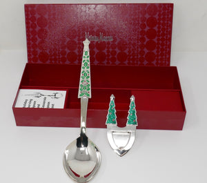 Neiman Marcus Reed & Barton Stainless Holiday Serving Spoon & Spoon Rest