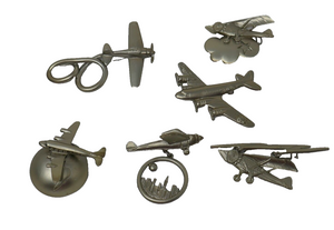 Silver Tone Metal Aviation Airplane Aircraft Brooch Pins