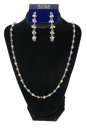 Rosa Crystal Collection Dangle Earrings & Necklace