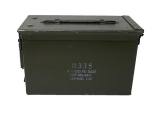Metal Military Ammo Box Empty Storage Container ~ N335 8 Fuzes PD M557