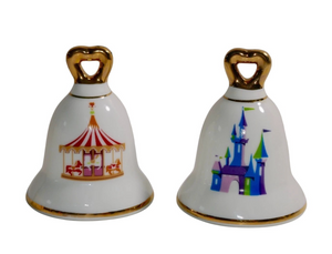 Disneyland Cinderella Magic Castle & Carousel Bell Shape Salt and Pepper Shakers