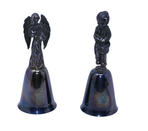 Reed & Barton NE New England Silver-plated Pewter Bells ~ Angel & Drummer Boy