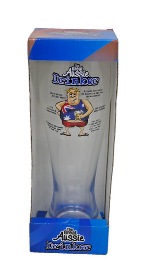 The Great Aussie Drinker 12" Tall Novelty Glass NEW