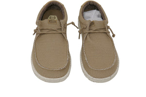 Hey Dude Wally Youth Sport Mesh Boy's Slip On Tan/White Loafers Size YT5