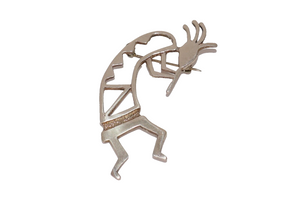 BW Bryant Waatsa 1991 Kokopelli Flute Player Zuni Sterling Silver Brooch Pin