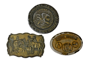 Belt Buckle Lot - NRA National Defense Arms and the Man Bear Deer Buck DNR Hunt