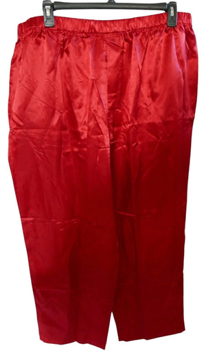 Avon Red Silky Lounge Pants Pajama Bottoms Sleepwear