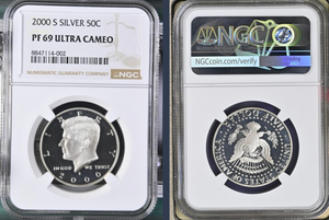 U.S Mint 2000 S Silver 50C Kennedy Half Dollar Silver Coin NGC PF 69 ULTRA CAMEO
