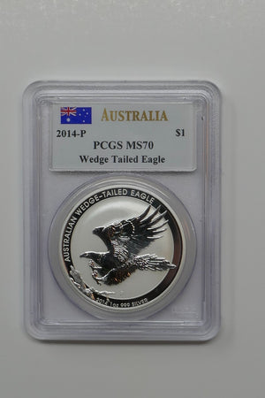 Australia 2014-P Australian Wedge-Tailed Eagle Silver Coin PCGS MS70 Mercanti