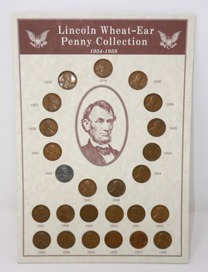 Lincoln Wheat-Ear Penny Collection 1934 - 1958