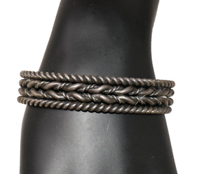 Classic Sterling Silver Rope Cuff Bracelet