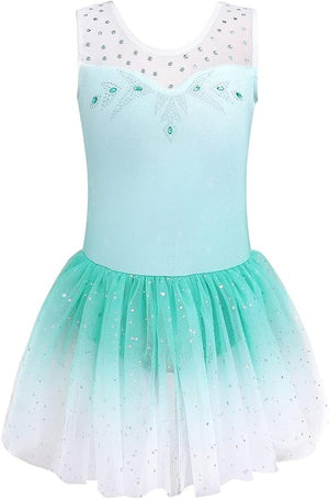 Ballet Leotard with Sparkly Tutu Skirt for Girls Dance Gymnastics Toddlers