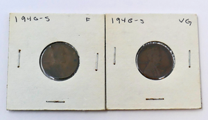 U.S Mint 1946-S Lincoln Wheat Ear Cent 1C Penny Coins