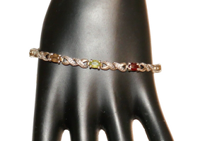 Ross Simons 925 Sterling Silver Smokey Quartz Multi Gemstone Tennis Bracelet