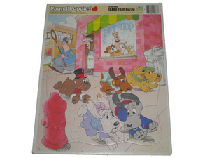 Golden 1986 Pound Puppies Extra Thick Frame Tray Puzzle