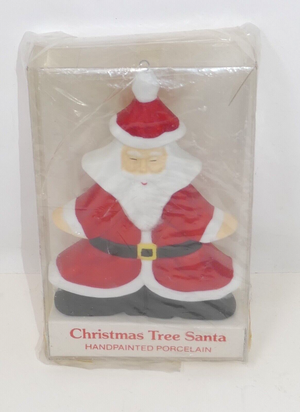 Department 56 Christmas Tree Santa Hand-painted Porcelain Ornament RARE