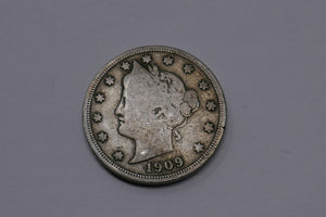 U.S Mint 1909 Liberty Nickel V Cents 5C Copper-Nickel Coin