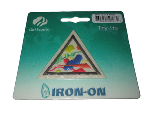 Girl Scout Brownie Iron On Badge ~ Colors & Shapes #59163 SEALED