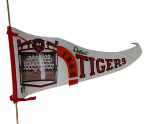 Detroit Tigers 1969 Team Photo Felt Pennant