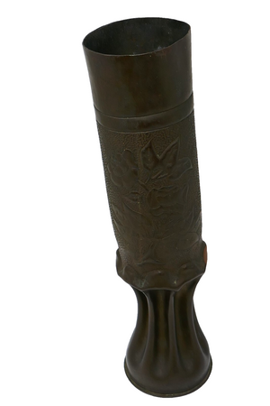 75mm MGM 39L 1917 WW1 Antique Trench Art Artillery Shell with Flowers