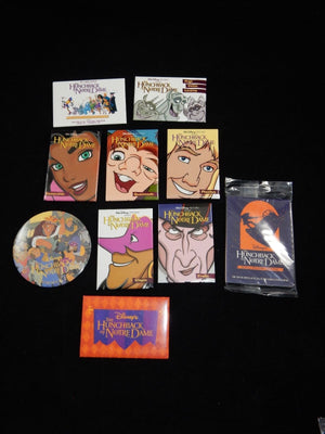 Disney Hunchback of Notre Dame Movie Promo Button Set w/Skybox Cards