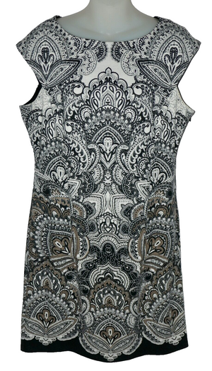 London Style Collection Paisley Sleeveless Pencil Dress Size 14
