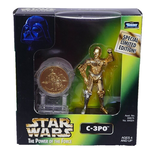 Kenner 1998 Star Wars Power of the Force C-3PO w/Special Edition Millennium Coin