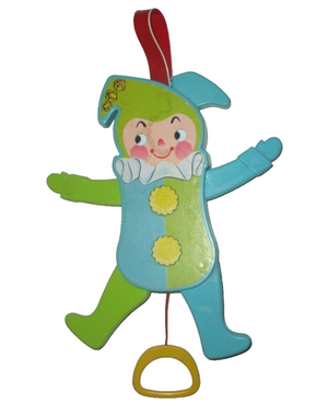 Fisher Price 1969 Jolly Jumping Jack Pull Crib Toy #145