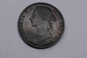 United Kingdom Great Britain 1882 H Victoria One Penny Bronze Coin