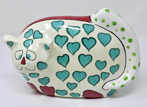 Bella Casa by Ganz Large Colorful Ceramic Cat Bank