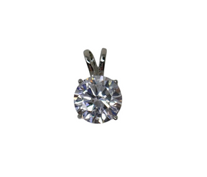 f925 Sterling Silver And 2.5 ct Cubic Zirconia Solitaire Pendant Charm