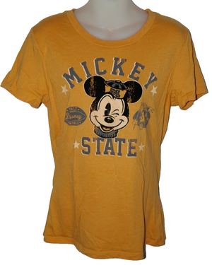 Disney Parks Mickey State Golden Yellow Disney Sports Team Mickey Mouse T-Shirt